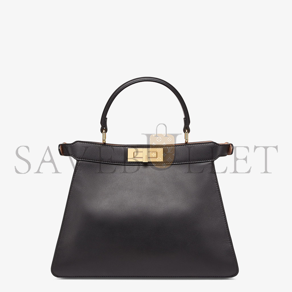 F**di peekaboo iseeu medium - rose black leather bag 8bn321a6v3f1cjz (33.5*25.5*13cm)